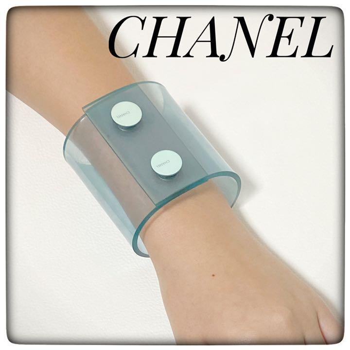 超希少✨CHANELシャネル✨ブレスレット バングル ビニール素材 ブルークリア 激安卸販売新品 超希少✨CHANELシャネル✨ブレスレット バングル ビニール素材 ブルークリア 激安卸販売新品