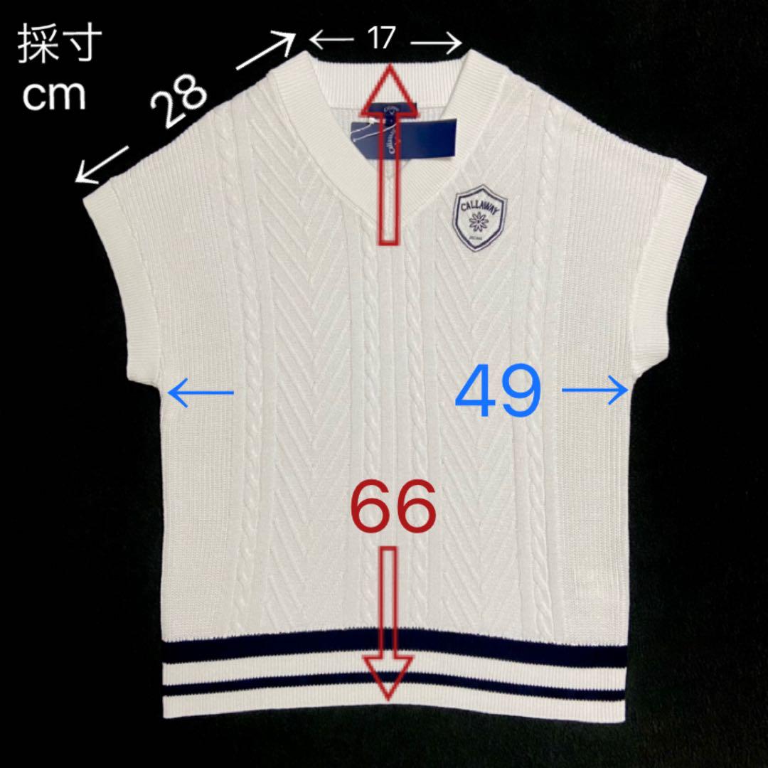 キャロウェイ レディース ケーブル ニット ベスト C23119202 Lサイズ