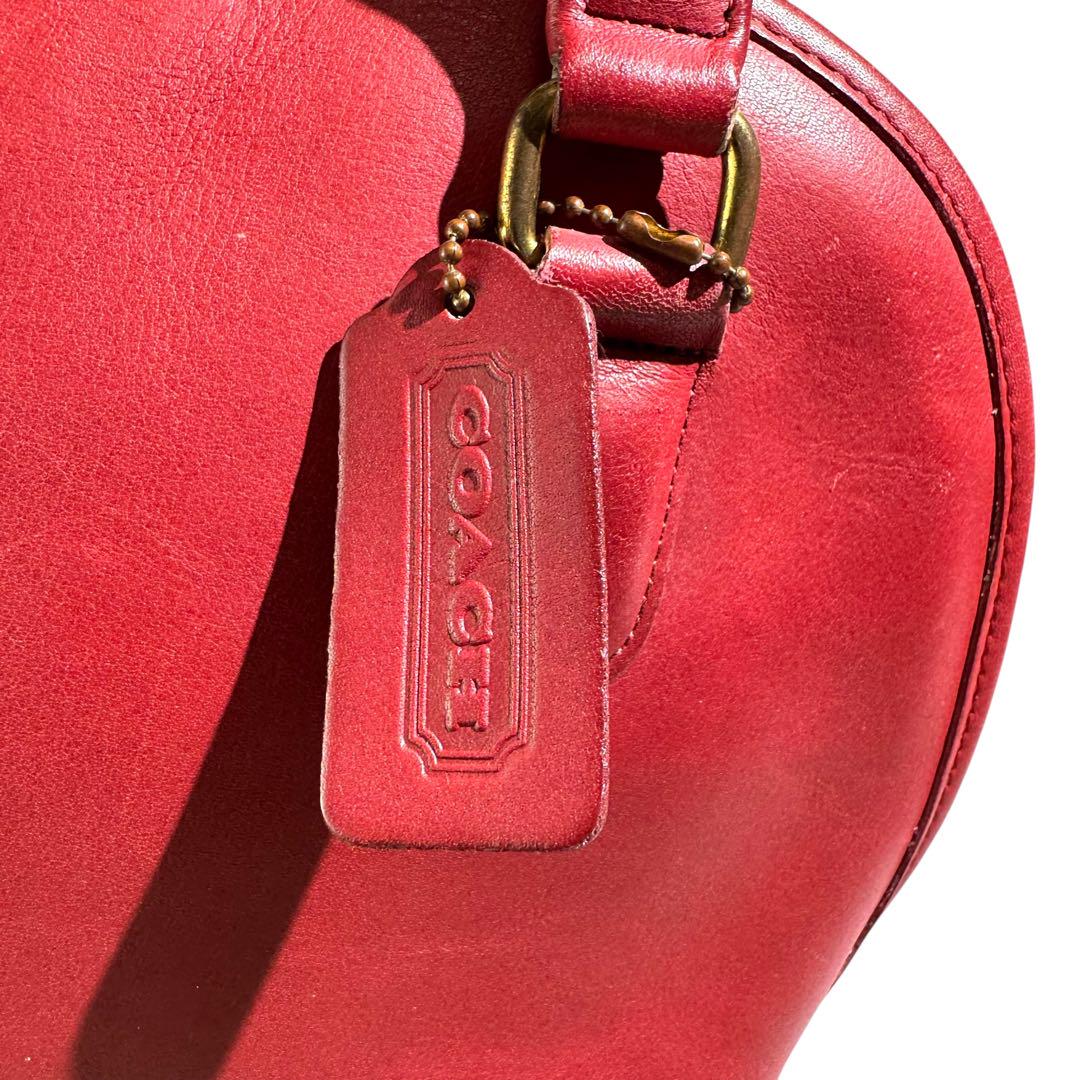 美品 OLD COACH ハンドバッグ チャーム付 グラブタンレザー
