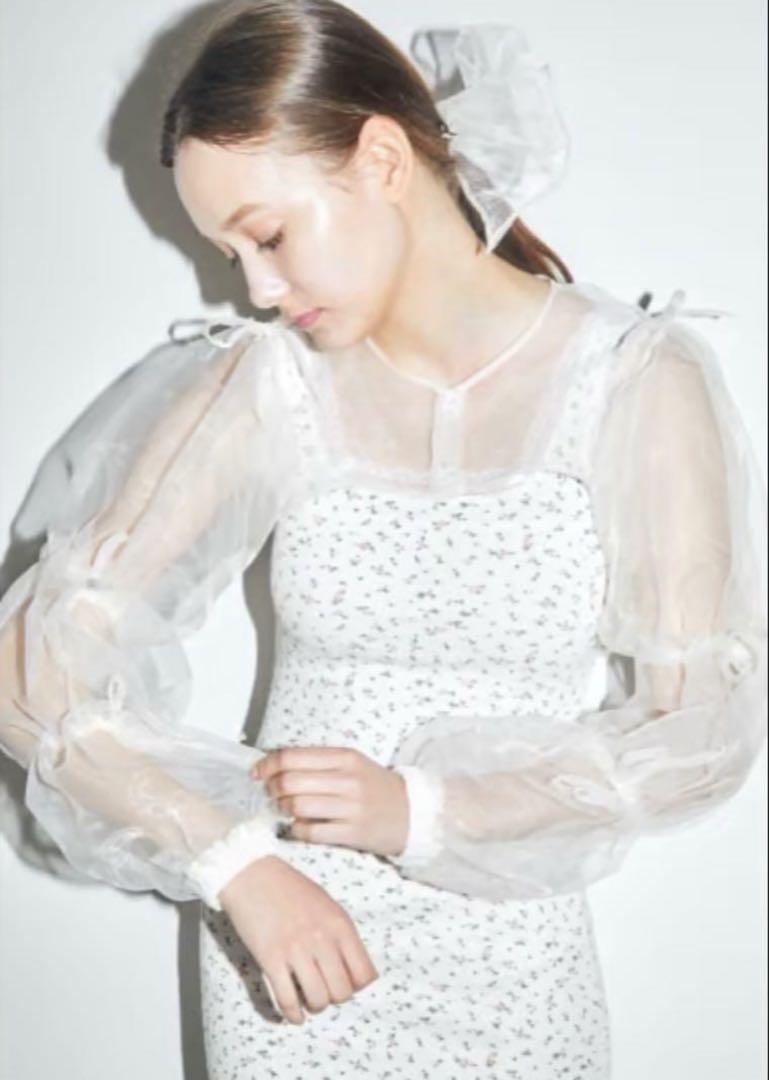 【epine】volume ribbon cropped blouse