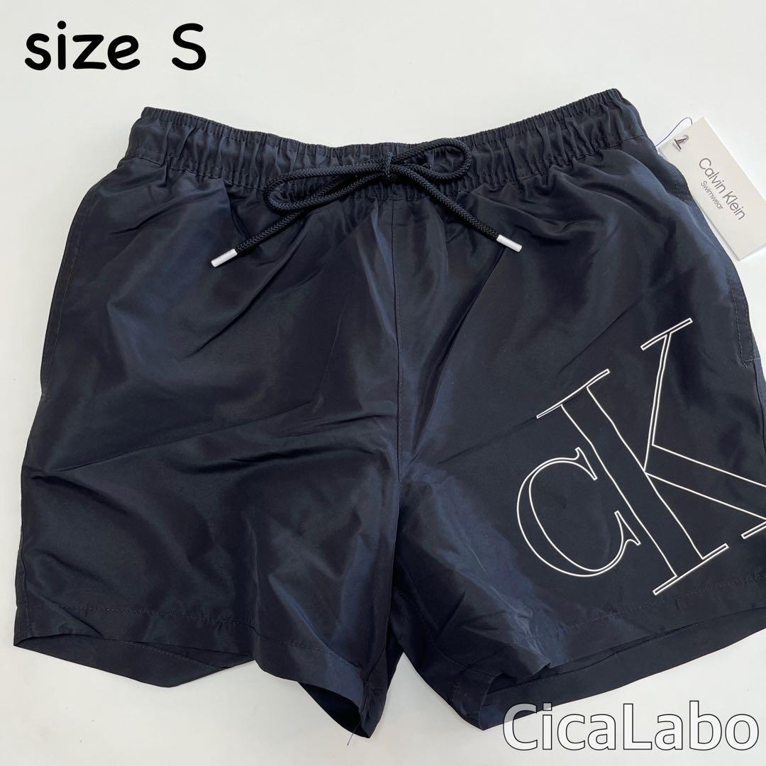 【新品】カルバンクライン CKロゴ 水着 ショートパンツ ブラック S