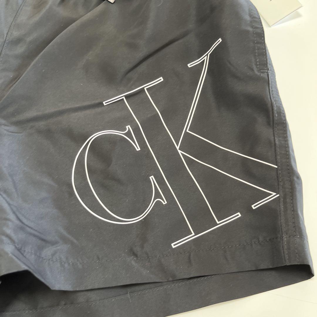 【新品】カルバンクライン CKロゴ 水着 ショートパンツ ブラック S