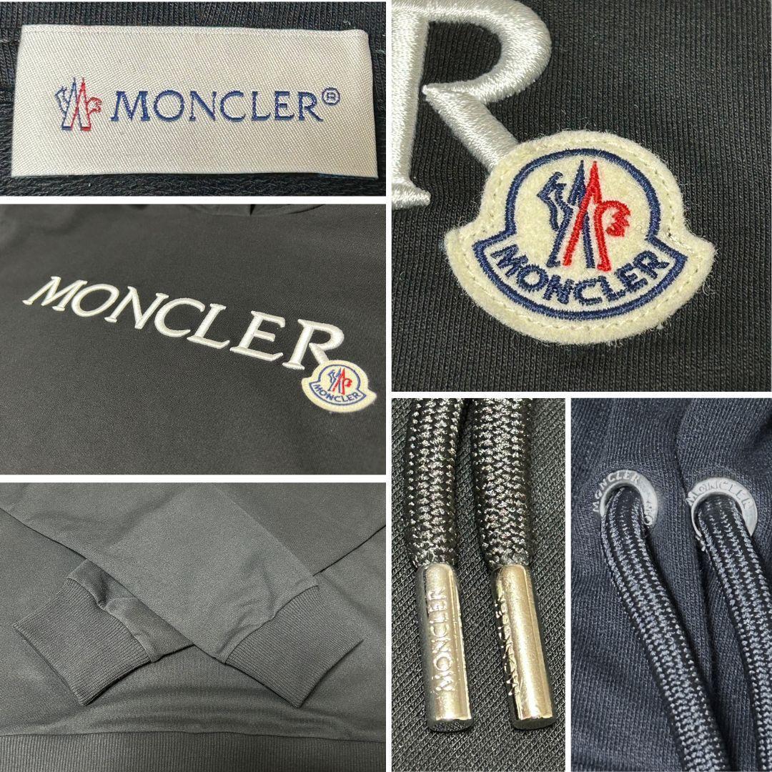 新品未使用タグ付き】MONCLER ロゴパッチ パーカー 2XL Black - メルカリ