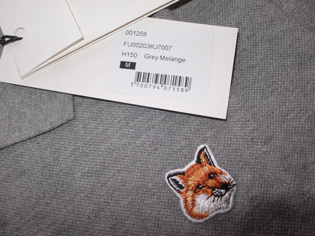 maison kitsune fox head ポロ シャツ M グレー