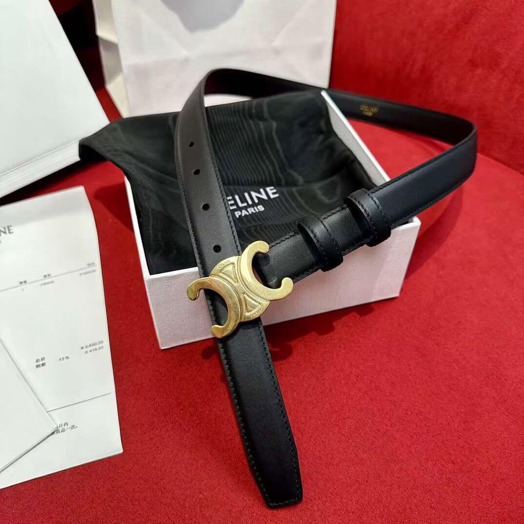 新品 23ss Celine セリーヌ logo ベルト 黑