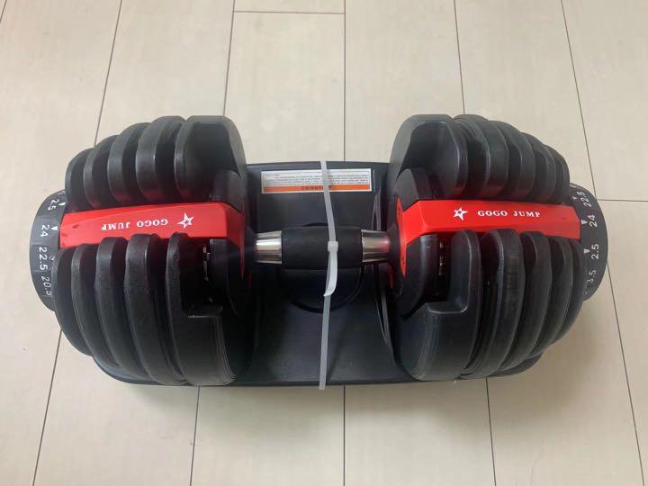 ダイヤル可変式ダンベル24kgとトレーニングベンチ