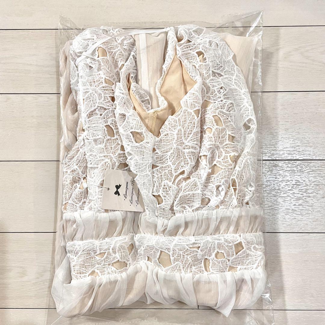 Lumignon white lace sheer long op Mサイズ 画像3