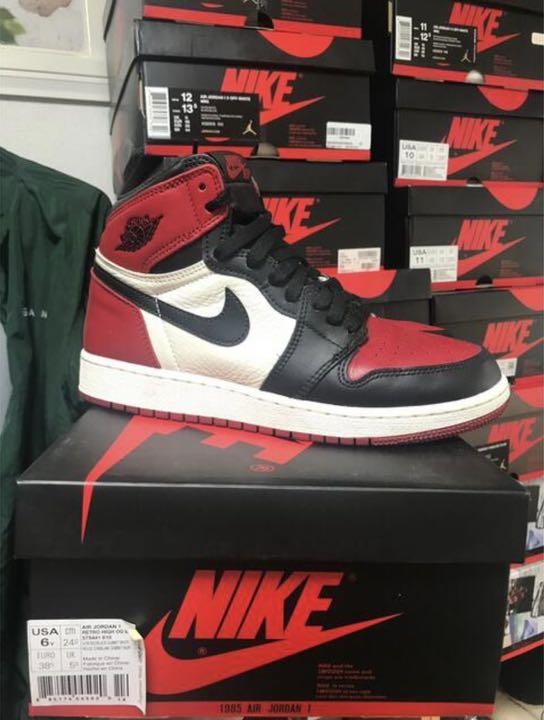Nike Air Jordan 1 Hi OG Bred Toe 24cm