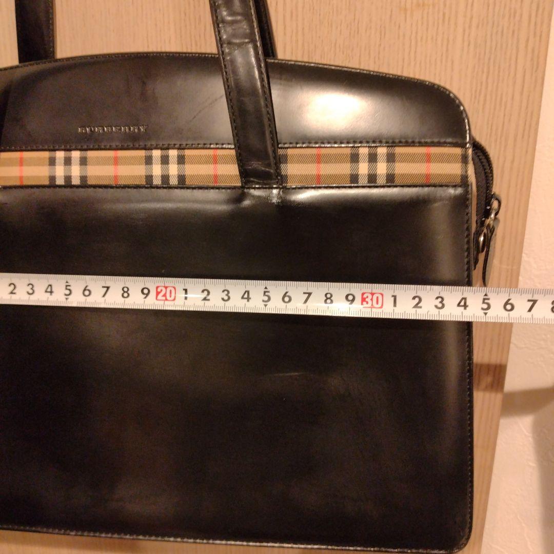 ノバチェック　BURBERRY　レザー　トートバッグ　ビジネス　ハンドバッグ