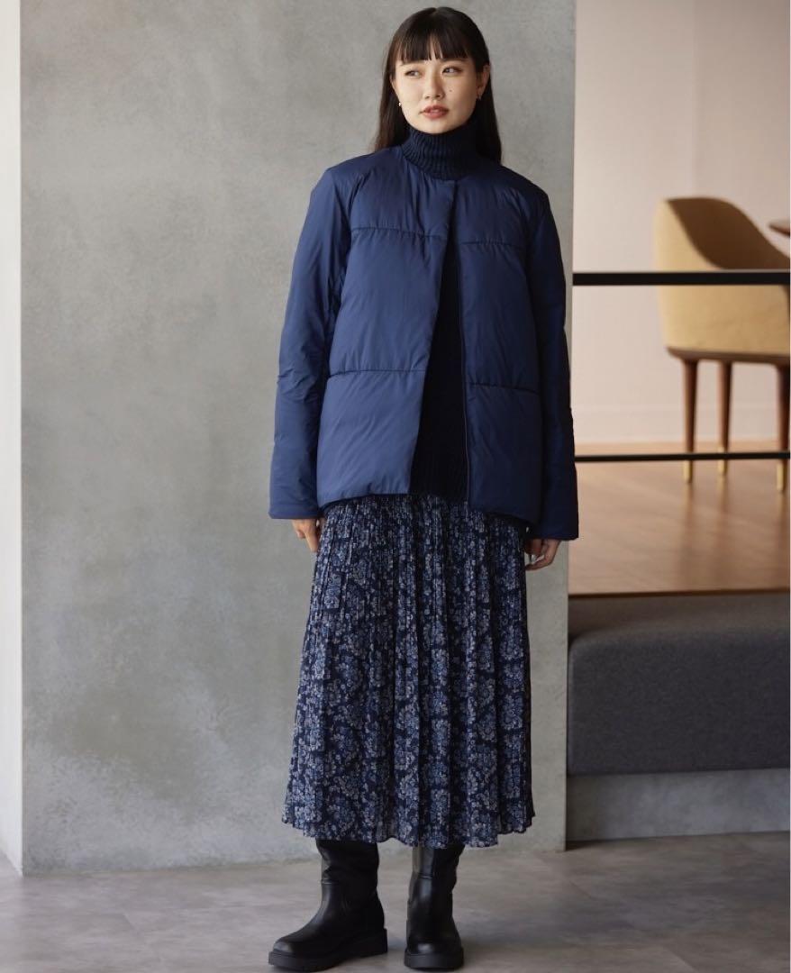 ユニクロC UNIQLO C ライトダウンジャケット ブラック Ｓ　ノーカラー