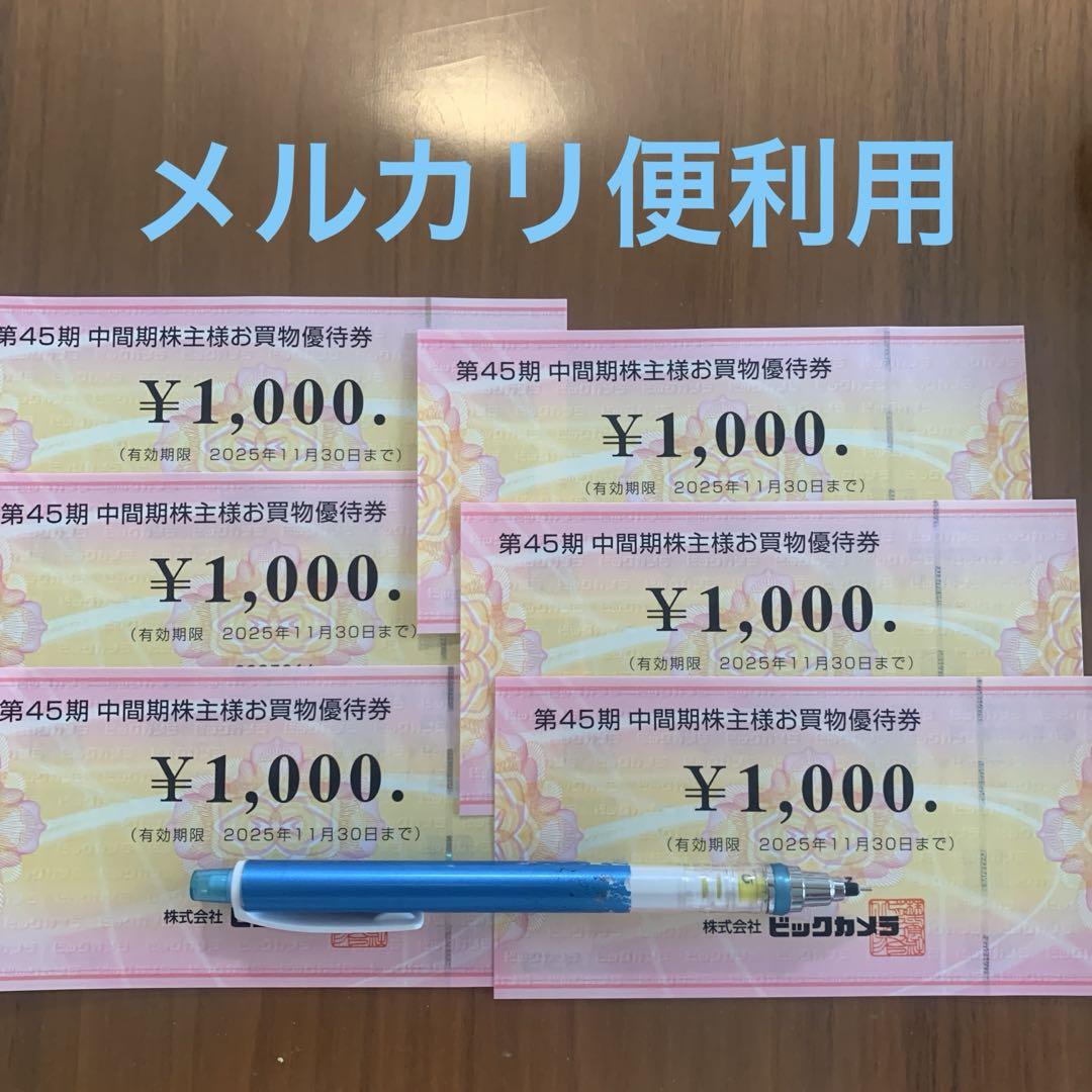ビックカメラ　優待券　6000円