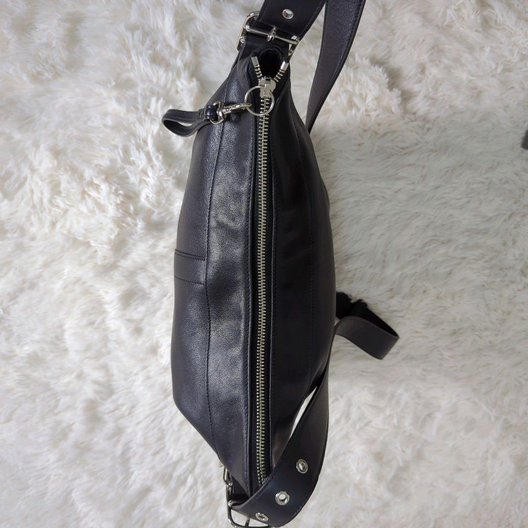 coach コーチ ショルダーバッグ 黒 レザー 肩掛け 斜め掛け　9188