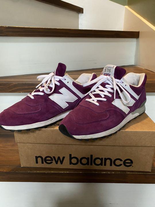 オンラインストアセール uk in パープル made purple pp ショッピング早割 30周年記念限定UK製M576PPオールスエード紫パープルxホワイト27cm新品 スニーカー