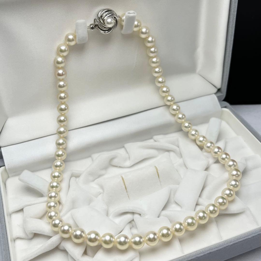アコヤ真珠 準花珠 7.5-8.0 真珠総合研究所鑑定書 ネックレス