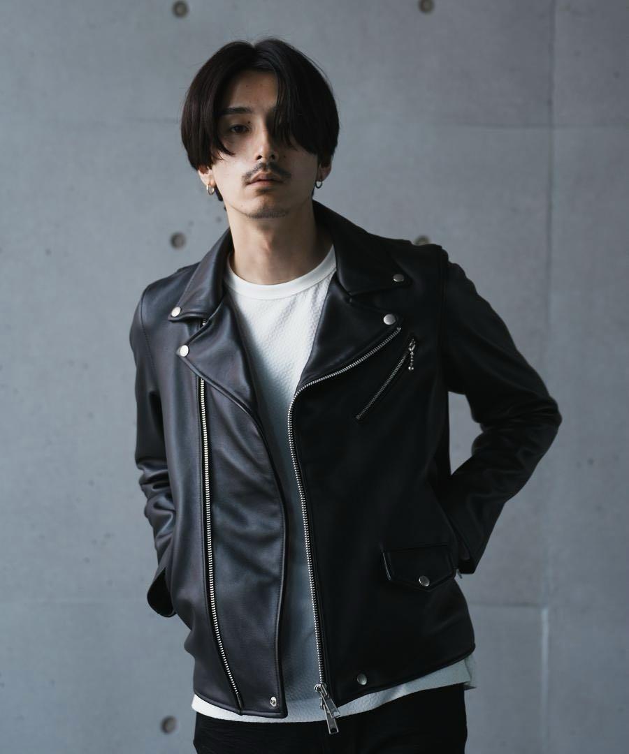 SHEEP LEATHER/シープレザー ダブルライダースジャケット Lサイズ