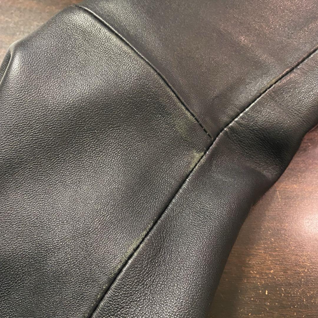 SHEEP LEATHER/シープレザー ダブルライダースジャケット Lサイズ