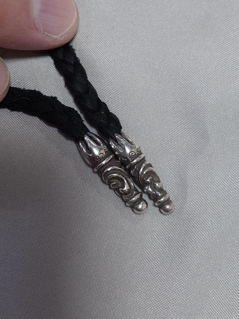 クロムハーツ ダブルCHクロスペンダント レザーブレイド ダブル