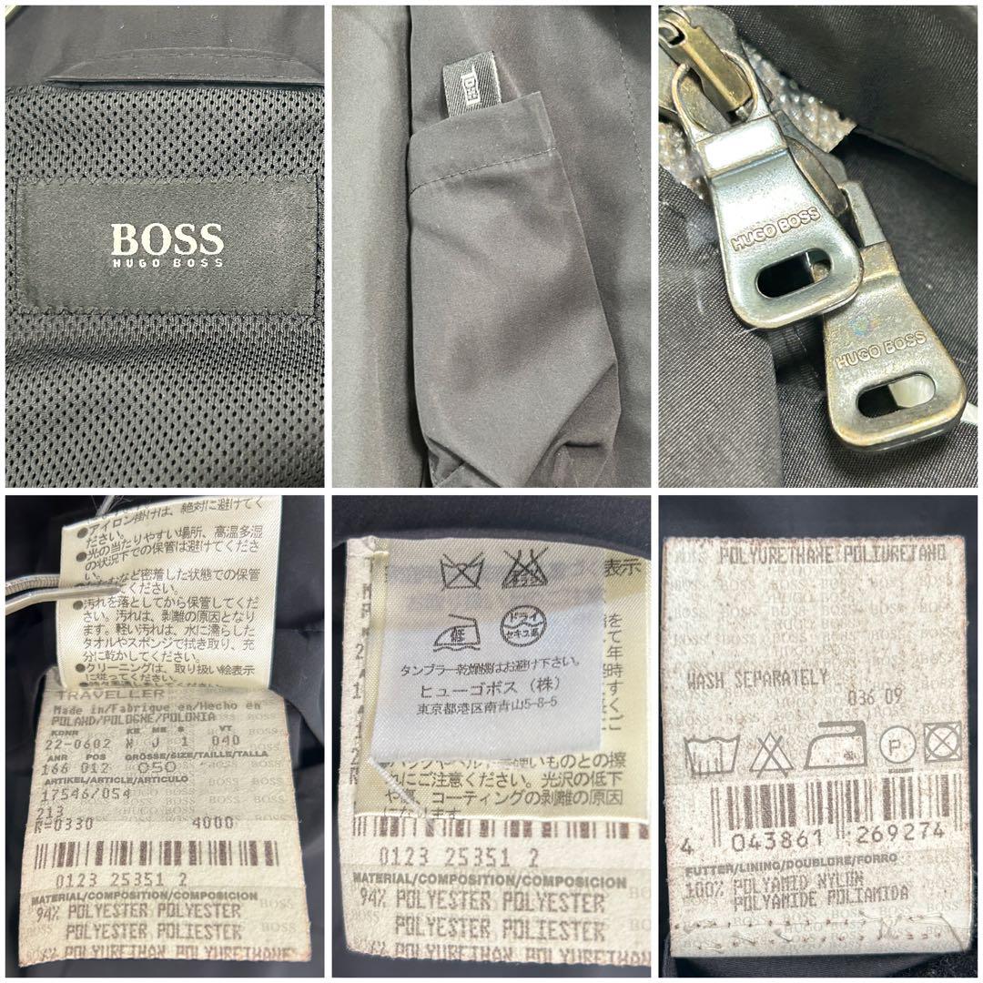 希少大きいサイズ ヒューゴボス HUGO BOSS ステンカラーコート 黒 50