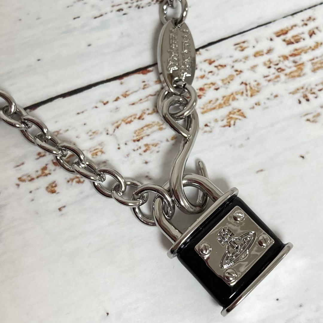 Vivienne Westwood パドロックネックレス　シルバー×ブラック Vivienne Westwood｜パドロックネックレス シルバー×ブラック