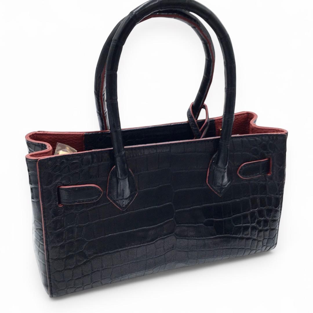美品！ ココセリュックス クロコダイルレザー 2wayハンドバッグ ブラック