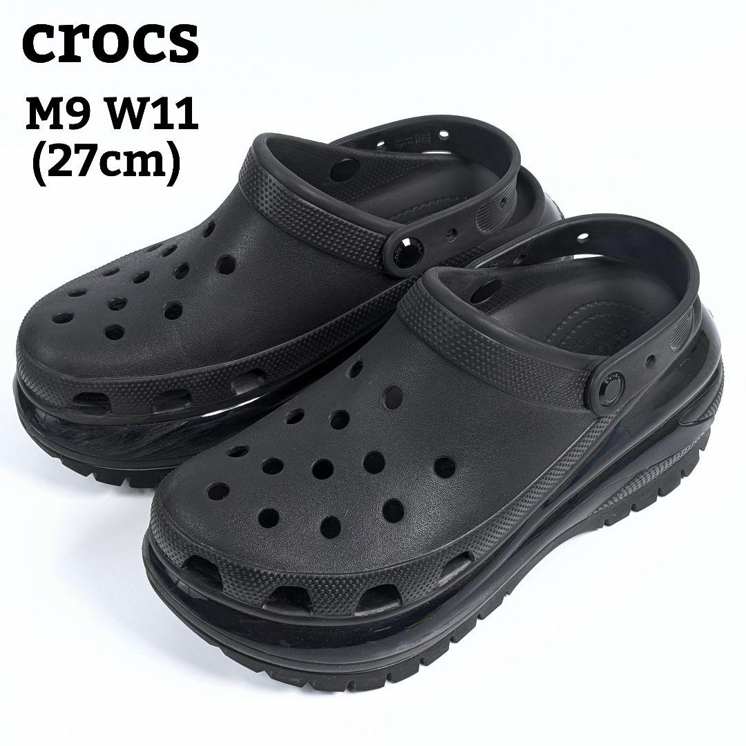 クロックス　サンダル　厚底　メガ クラッシュ クロッグ　ブラック　黒 楽天市場】クロックス crocs サンダル クロッグサンダル メガ