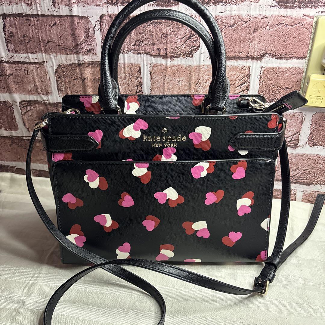綺麗♡kate spadeケイトスペードハート柄バッグ2wayショルダーバッグ