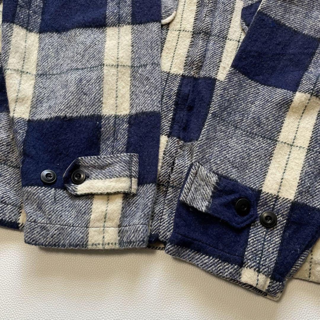 60's Sears デカ五角形TALON ブルー チェック ウールジャケット