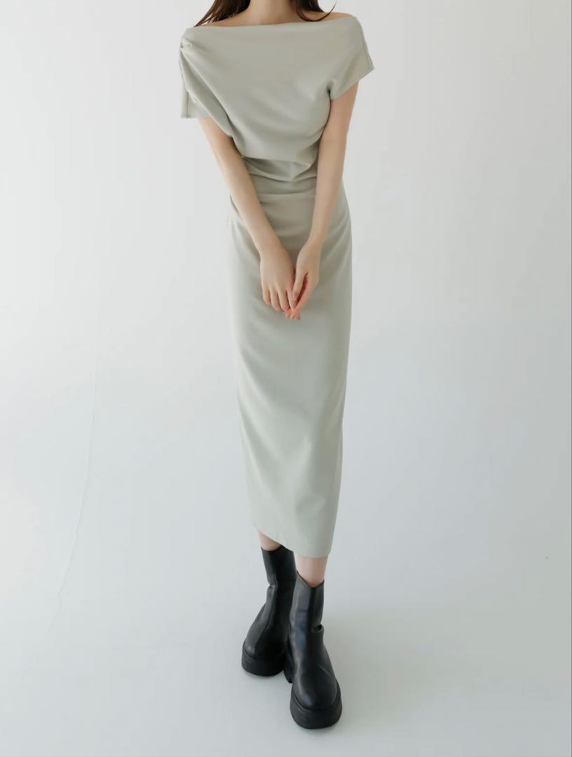 maison celon ♡ off shoulder drape dress