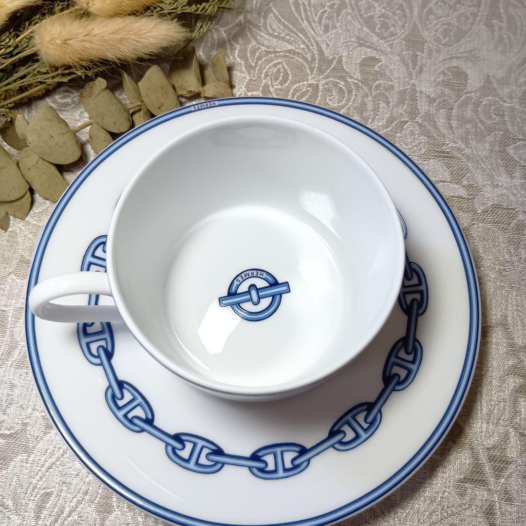 エルメス HERMES シェーヌダンクル カップ ソーサー 未使用 箱付き エルメス HERMES シェーヌダンクル カップ ソーサー 未使用 箱付き