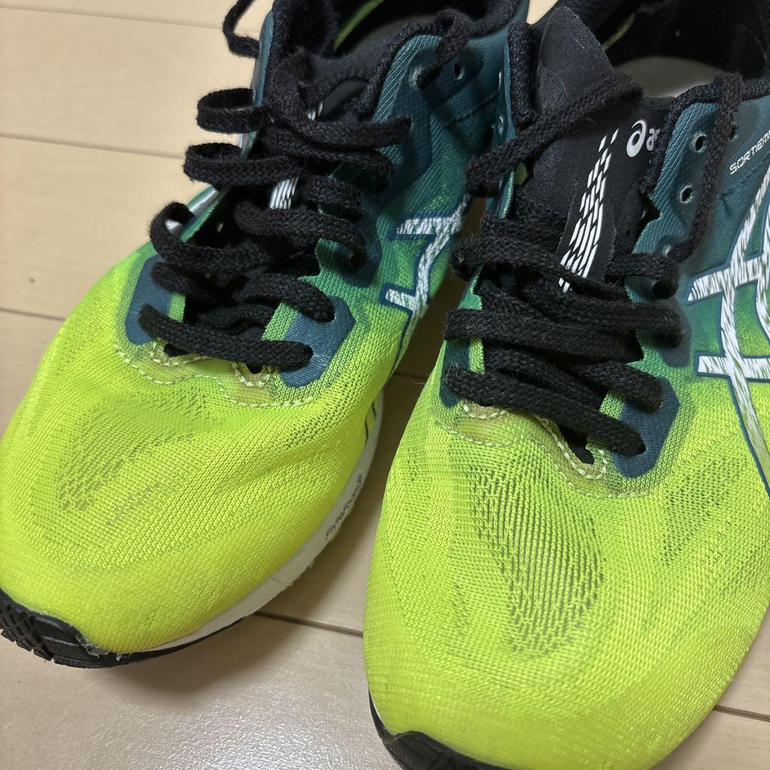 【美品】asics ランニングシューズ イエロー/グリーン　24センチ