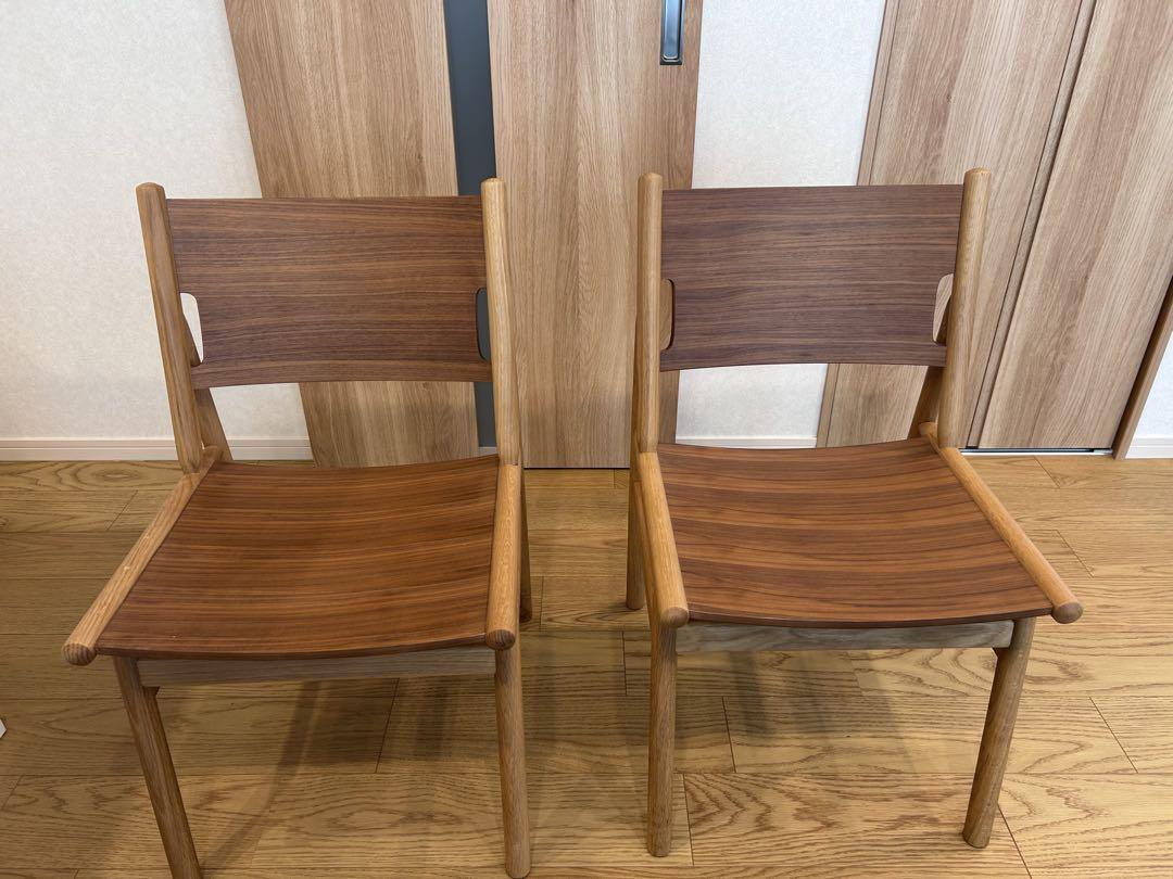 ダイニングチェア① 天然木製 椅子 W475×D535×H810mm