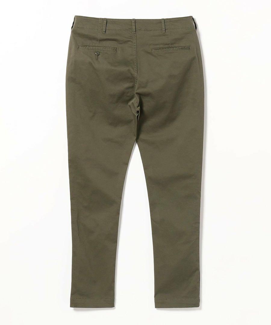【ビームスの百名品】BEAMS / ストレッチテーパードチノ オリーブ パンツ