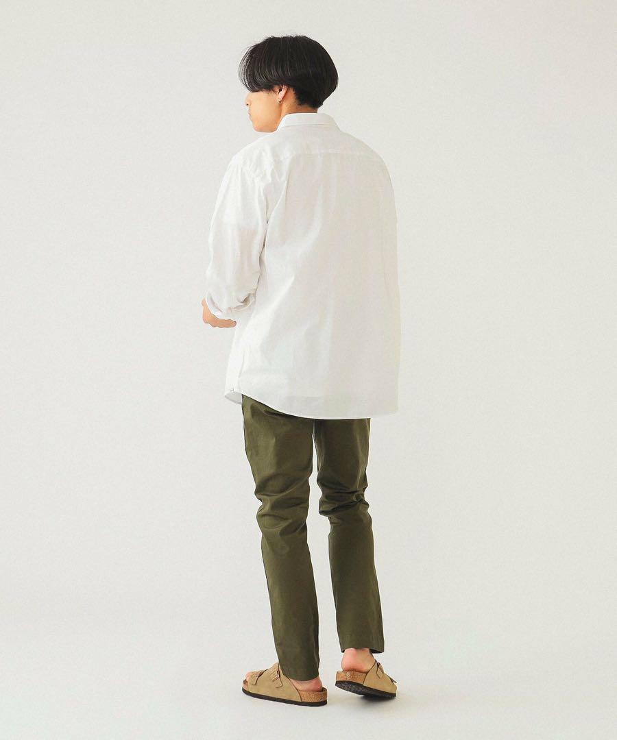 【ビームスの百名品】BEAMS / ストレッチテーパードチノ オリーブ パンツ
