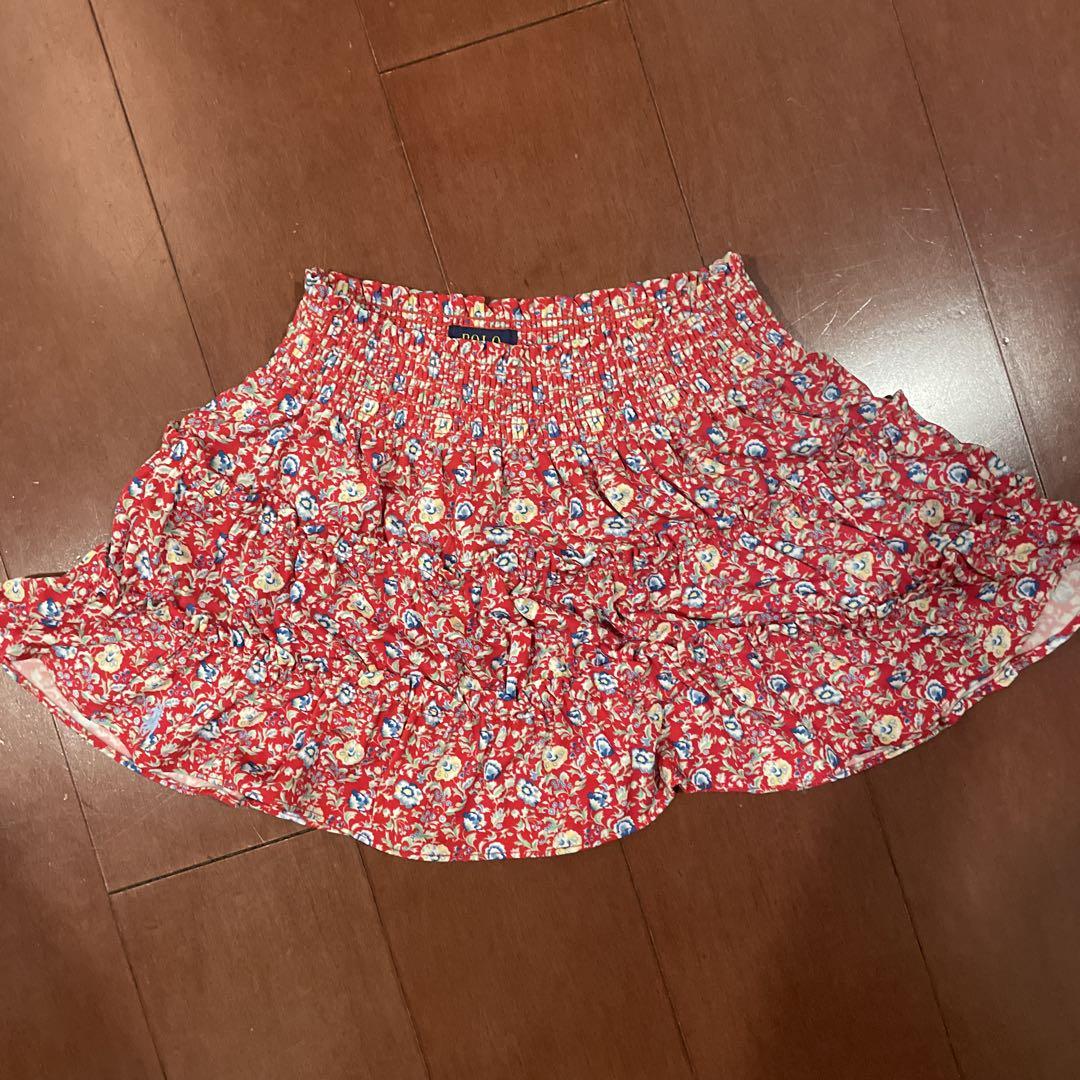 POLO RALPH LAUREN 赤い花柄スカート M(8-10) - メルカリ