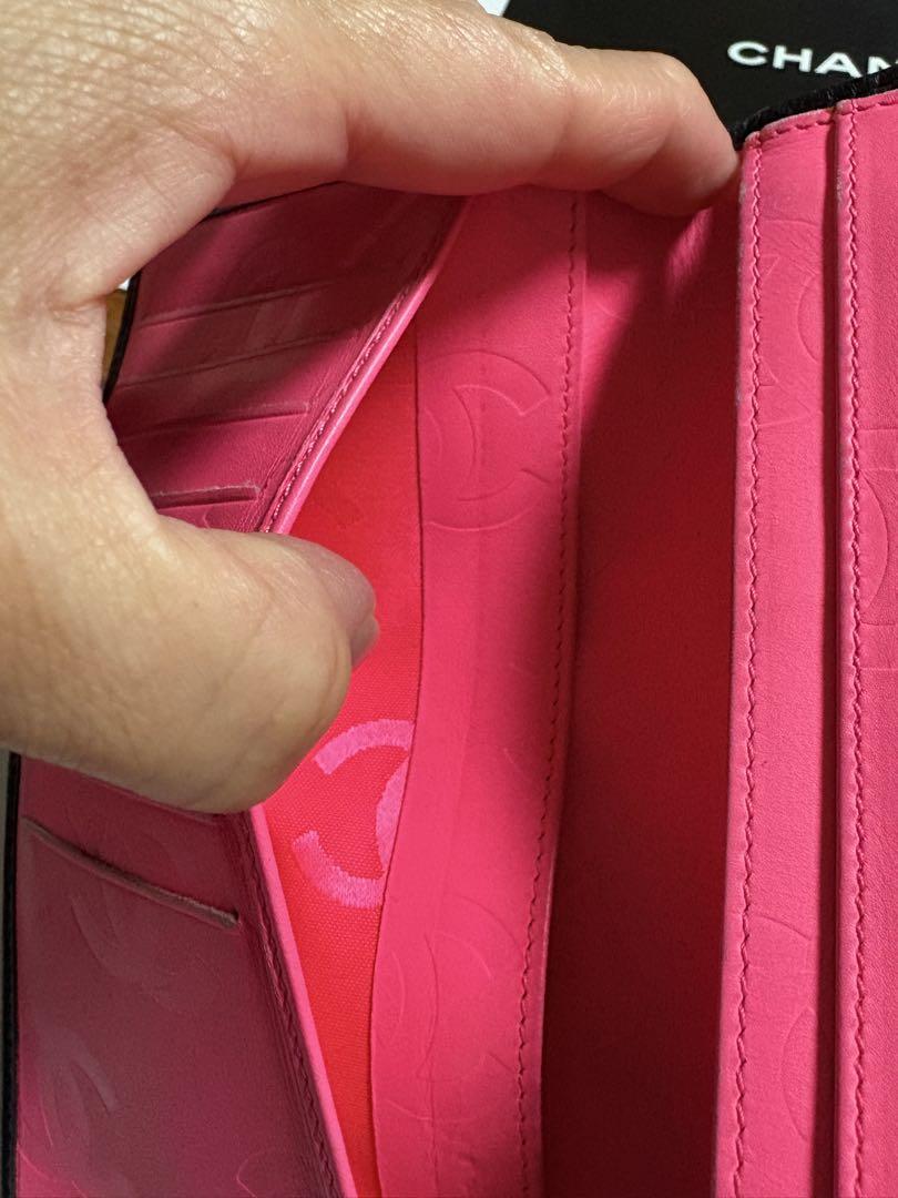 CHANEL カンボンライン　ココマーク　ブラックピンク　財布