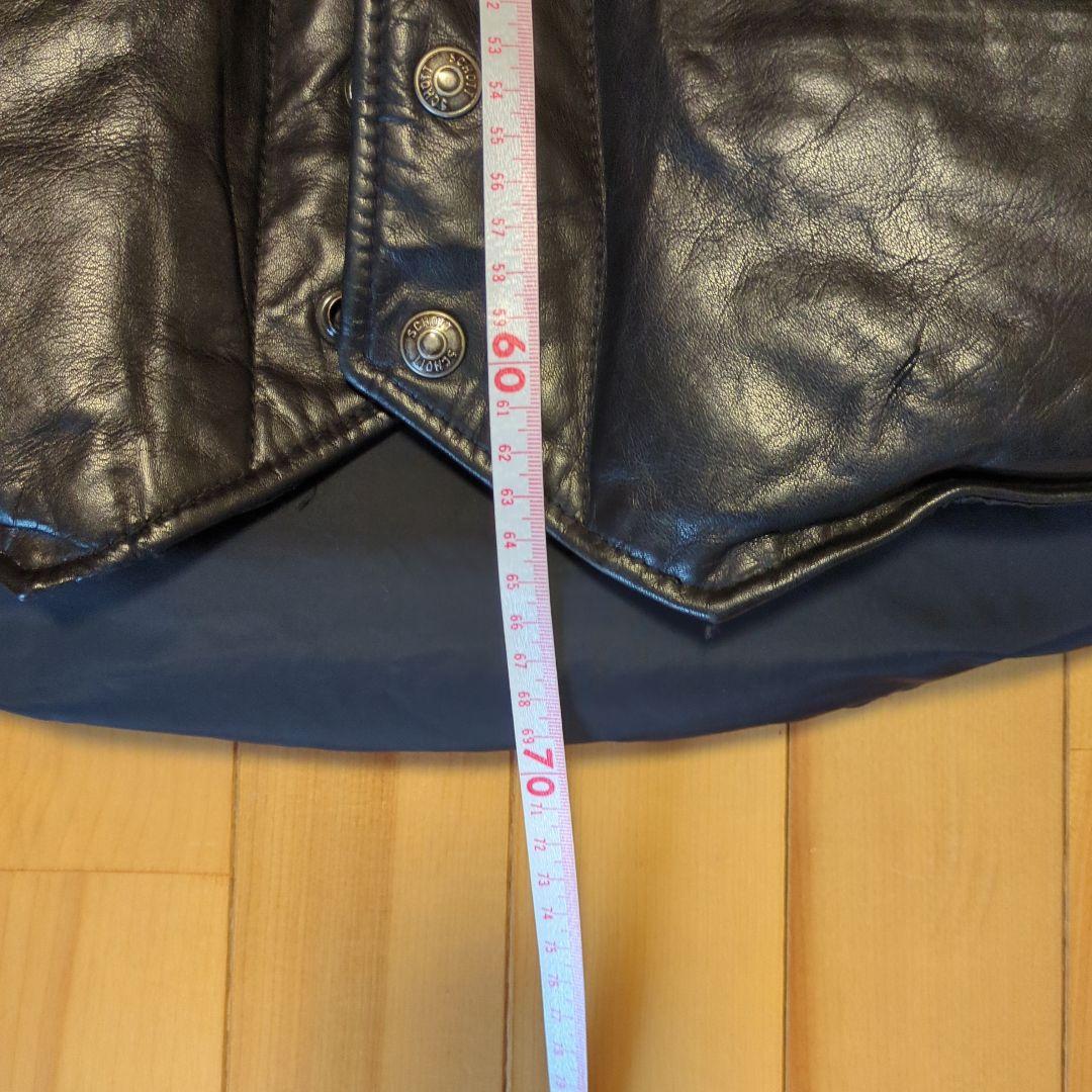 Schott レザー ダウン ベスト 42