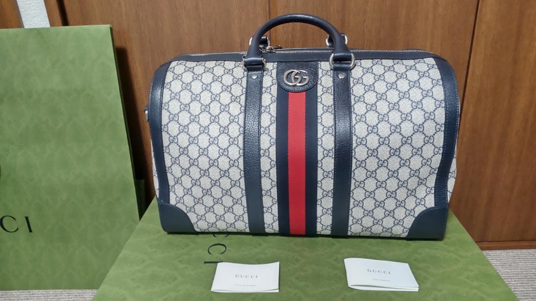 GUCCI GGキャンバス ミディアム ボストンバッグ