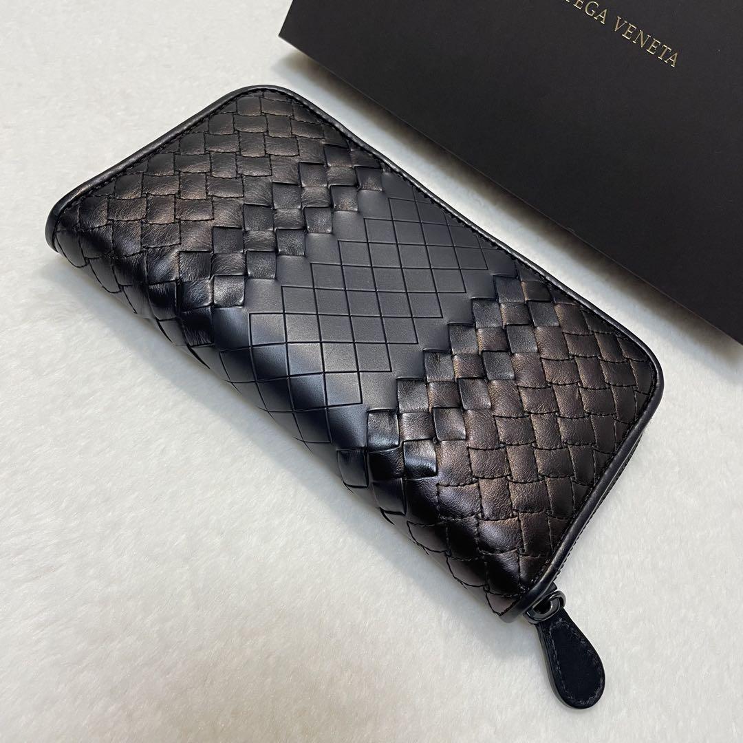 BOTTEGA VENETA ブラック イントレチャート 長財布 ボッテガ