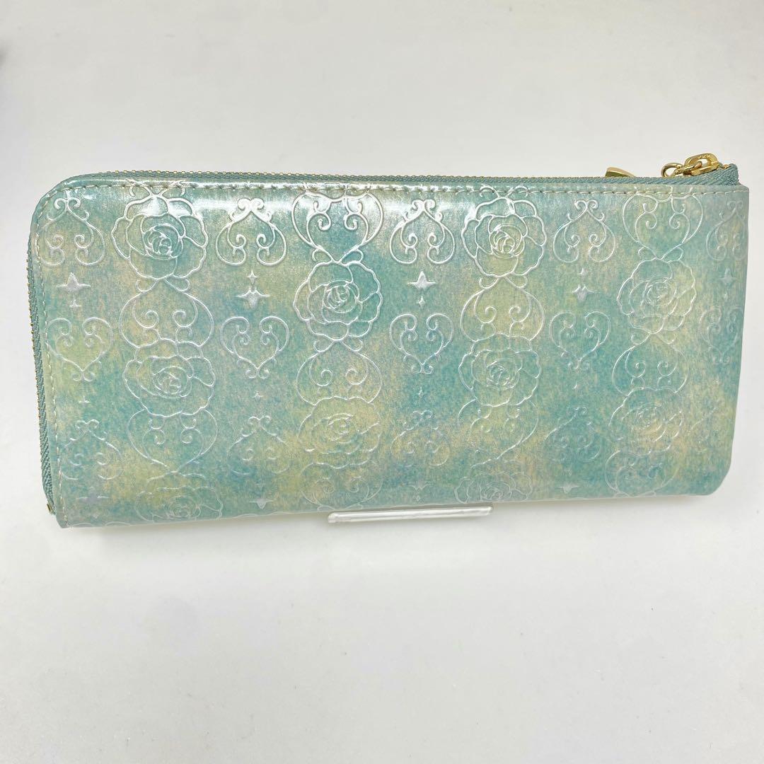 未使用 ANNA SUI アナスイ 長財布 ローズハート グリーン 財布 ハート