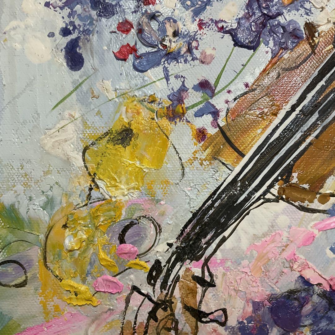 絵画・額縁・油絵・池田 秀郎・新品未使用・花・楽器・美術品・インテリア・雑貨