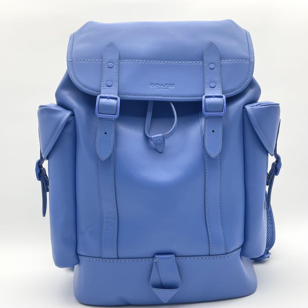 美品★コーチ　ヒッチ　バックパック　レザー　ブルー系　CR846 ユニセックス