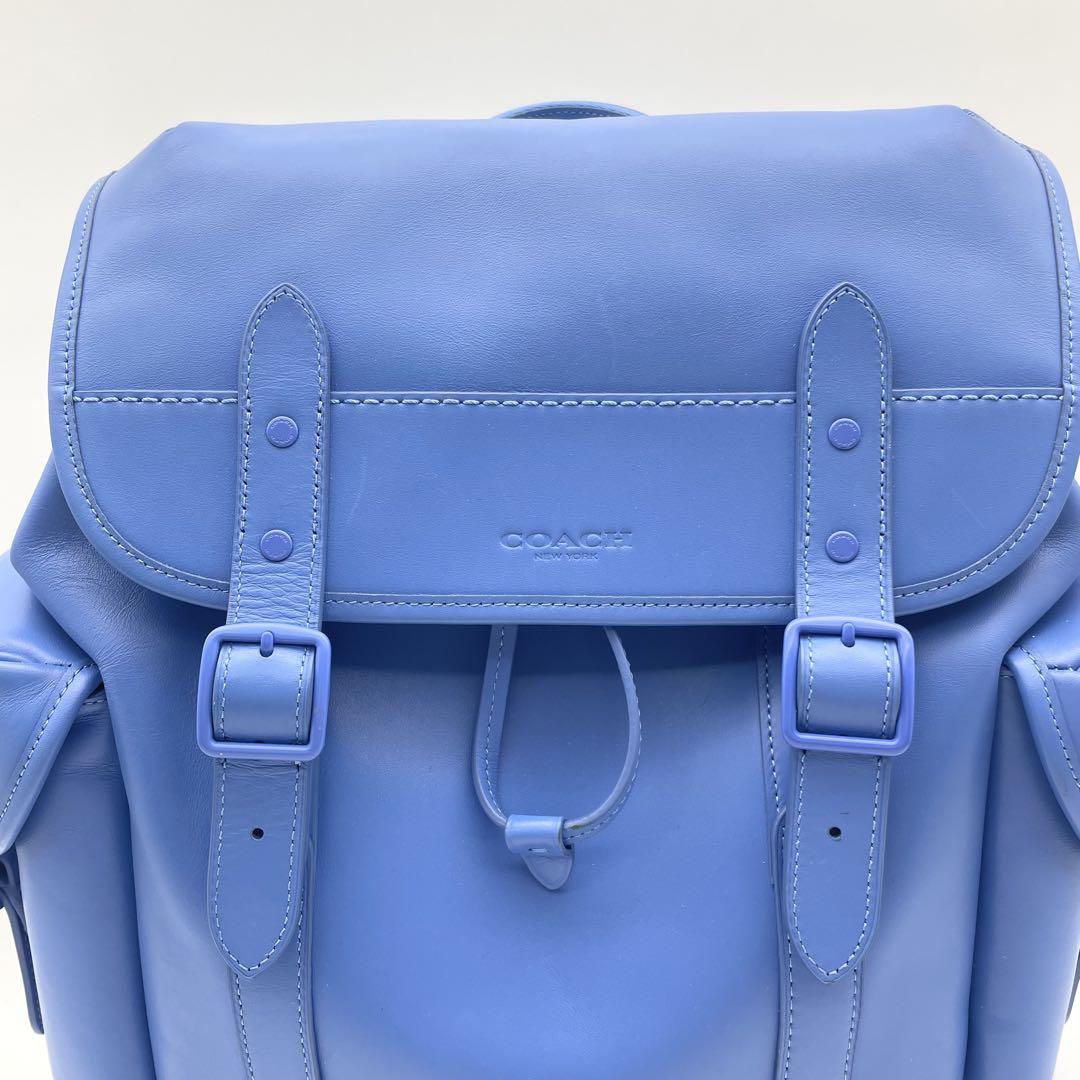 美品★コーチ　ヒッチ　バックパック　レザー　ブルー系　CR846 ユニセックス