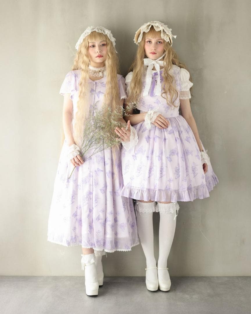 タグ付RoseandButterflyセレーネドレスパープルMoitieモワティ