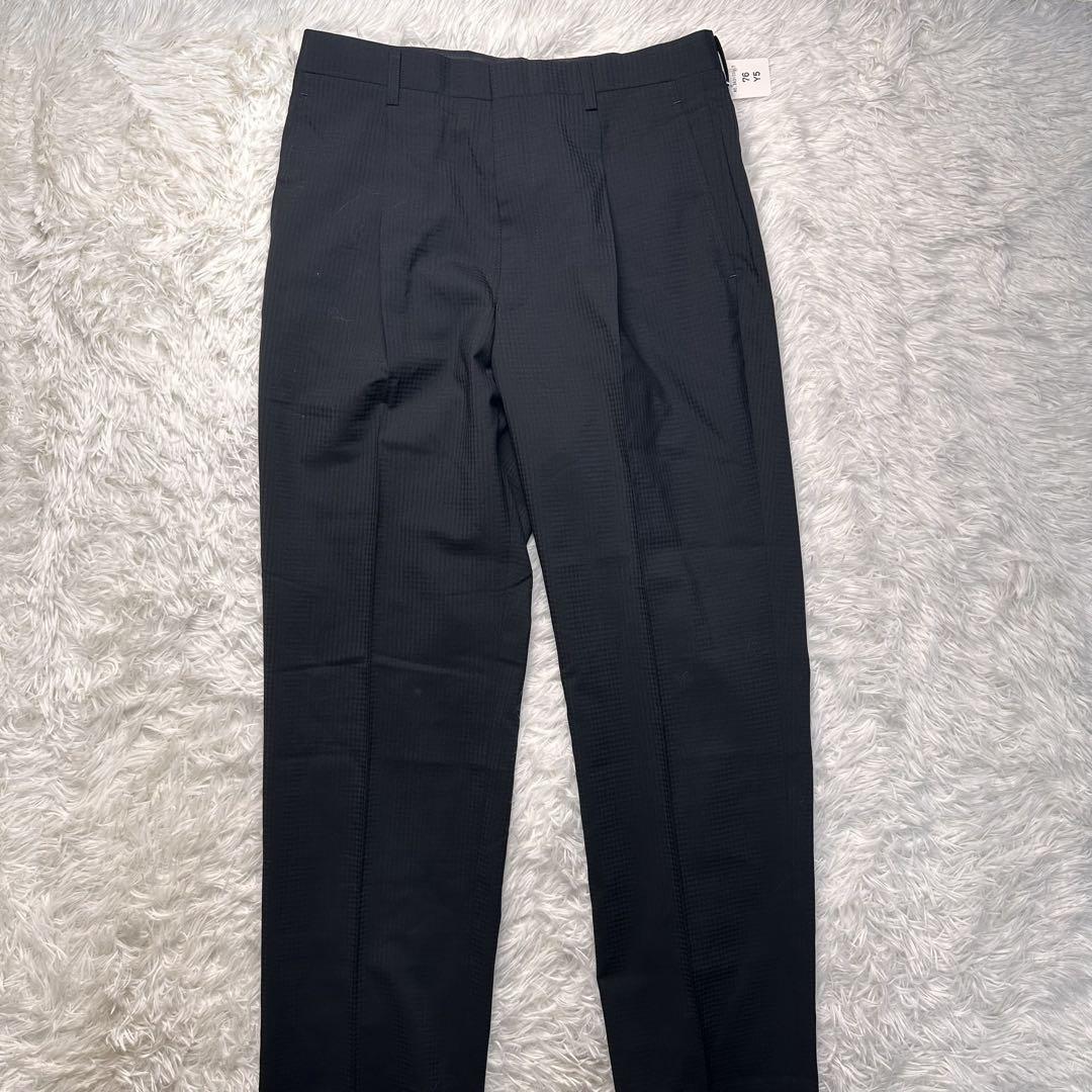 新品 未使用 タグ付きLOUISIADE セットアップ 黒 チェック 背抜きY5