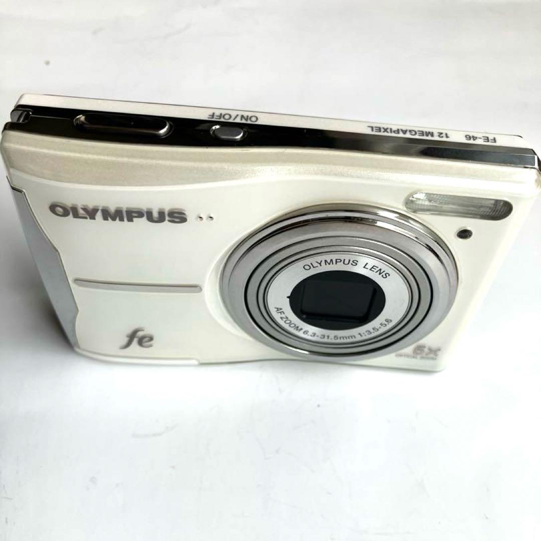 OLYMPUS FE-46コンパクトデジタルカメラ 白（乾電池使用