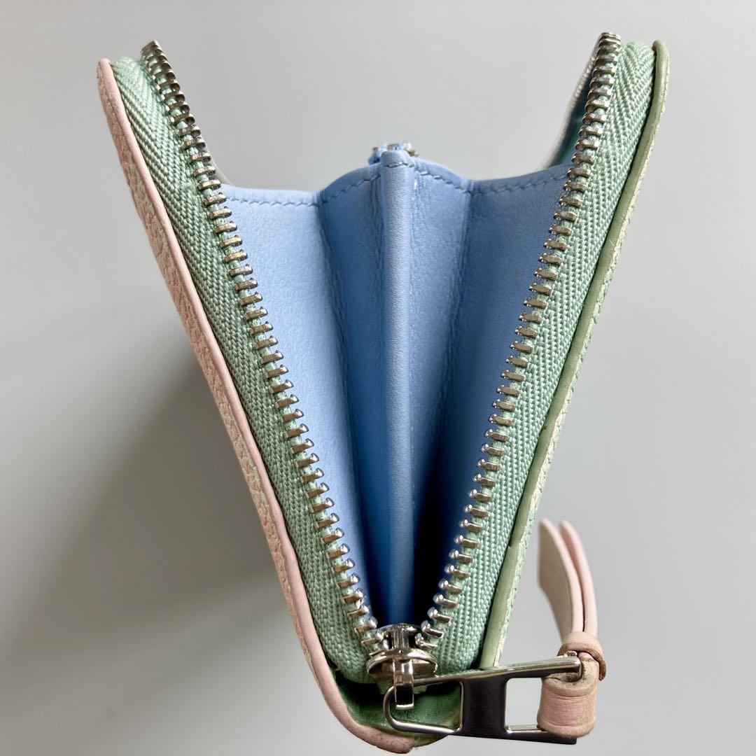 希少 美品 LOEWE ロエベ 長財布 アナグラム チェック レザー レディース