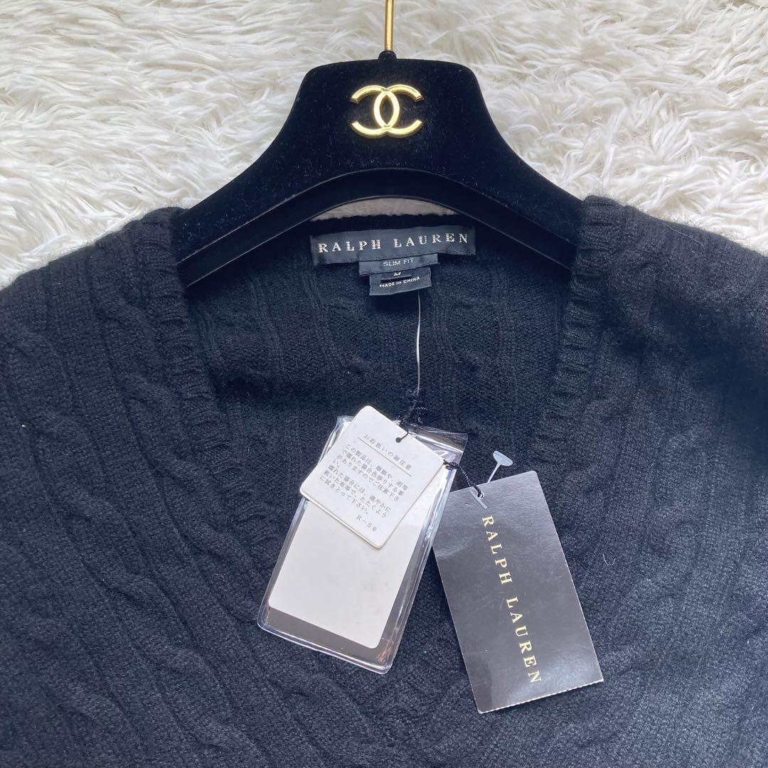 【新品・タグ付き】Ralph Lauren カシミヤ100% ニット　黒 M
