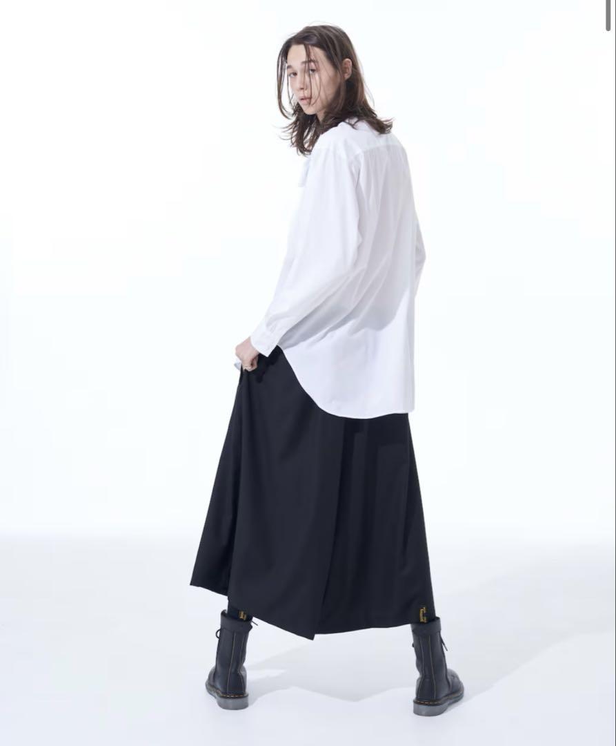 S'YTEヨウジヤマモト ギャバ キュロット ワイド ハーフ パンツ 黒 Y-3 KURO SUPERSTAR(23 Black): Yohji Yamamoto POUR HOMME｜THE