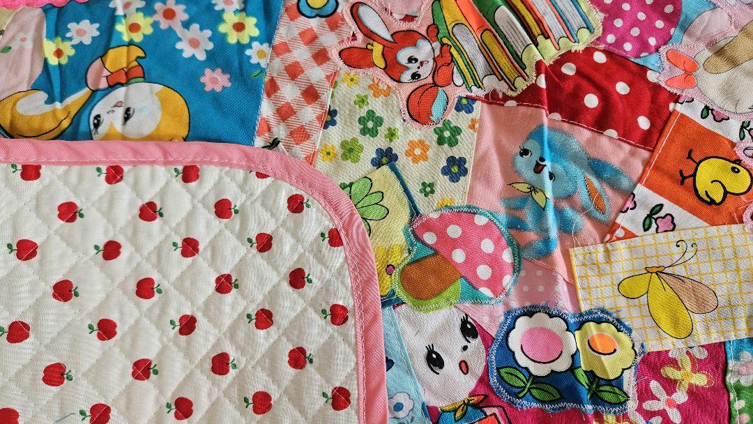 ■monaca■昭和レトロ  キルトマット  布バスケット  パッチワーク 公式 ストアハンドメイド・手芸 - ⬛専用⬛昭和レトロ パッチ