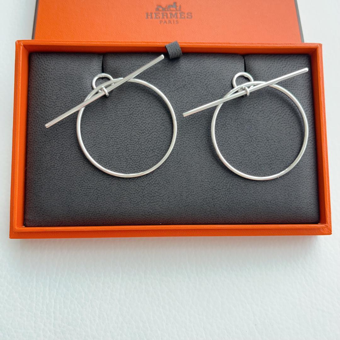 専用エルメス HERMES ループピアス　MM　シルバー　新品 未使用